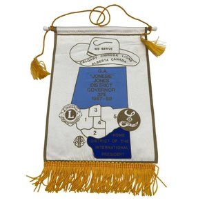 1987 / 1988 Lions Club International Banner Calgary Chinook Alberty Canada